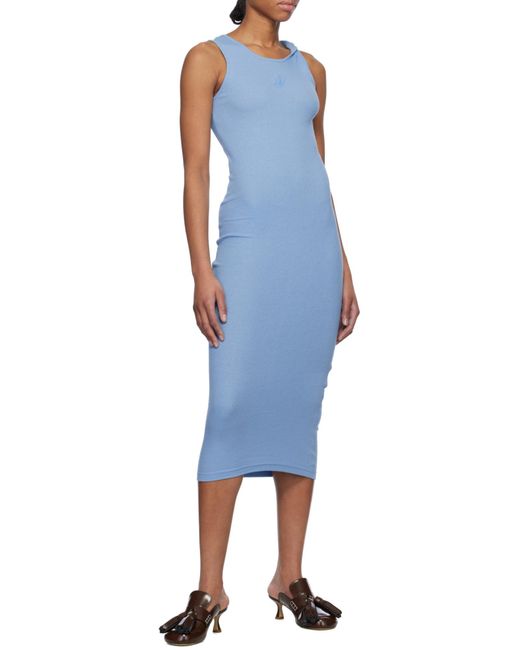 J.W. Anderson Blue Jw Anderson Logo-Embroidered Twisted Strap Maxi Dress