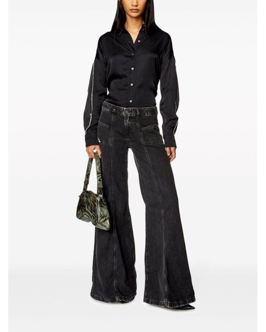 DIESEL Black D-Akii Low-Rise Bootcut Jeans
