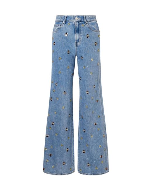 Veronica Beard Blue Kasey Wide-Leg Jeans