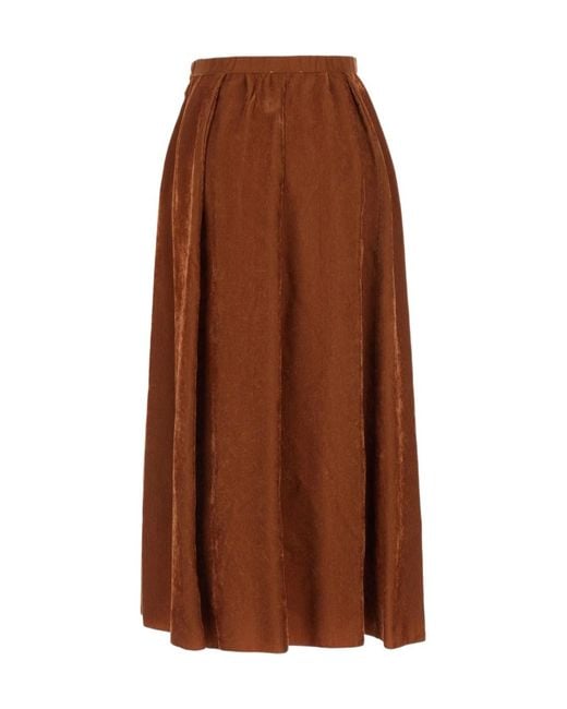 Forte_forte Brown Pleated Skirt