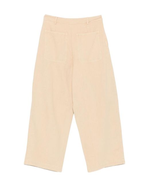 Liu Jo Natural Floral-Embellished Trousers