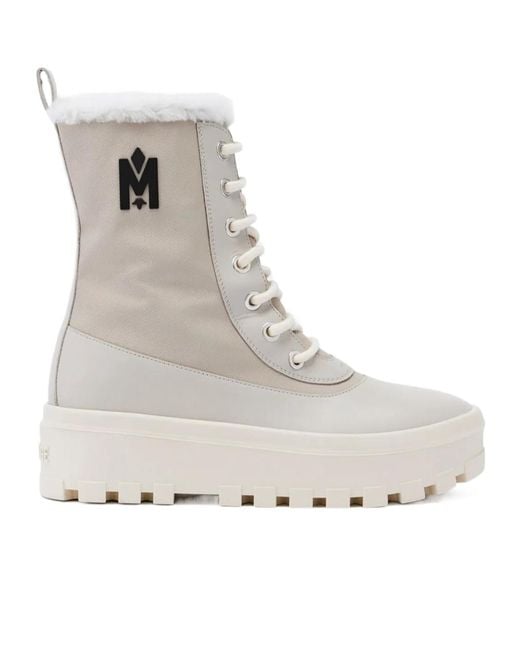 Mackage Gray Hero Logo-Embellishment Boots for men