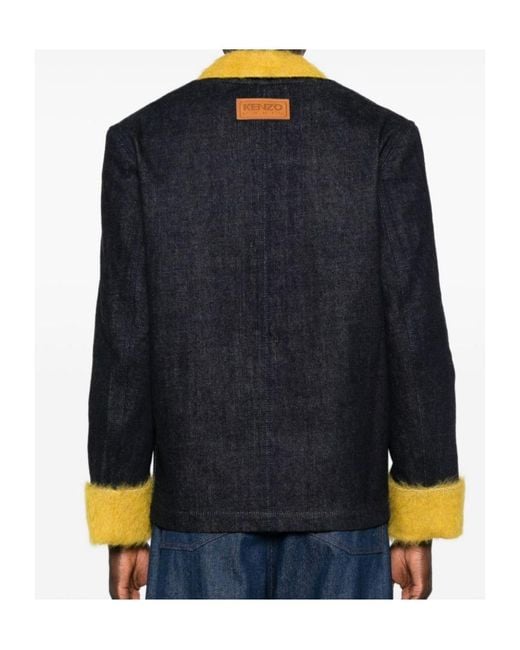 KENZO Black Fur Tailored Jacket for men