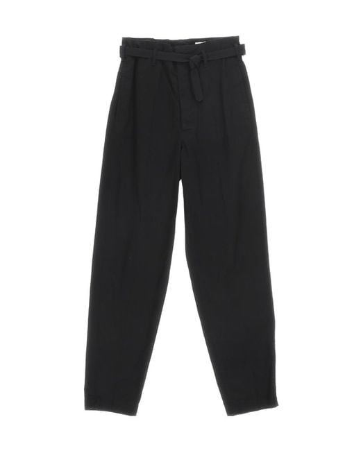 Lemaire Black Logo Casual Pants for men