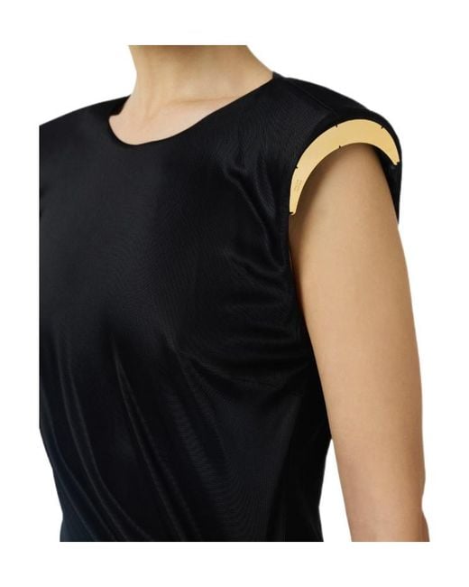 Elisabetta Franchi Black Draped-Detail Maxi Dress