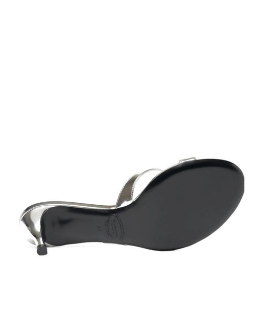 Scarosso White Pauli Kitten Heel Sandals