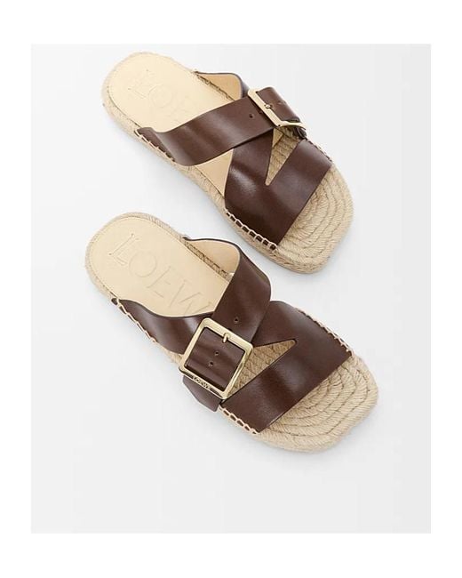 Loewe Brown Petal Espadrille Slide