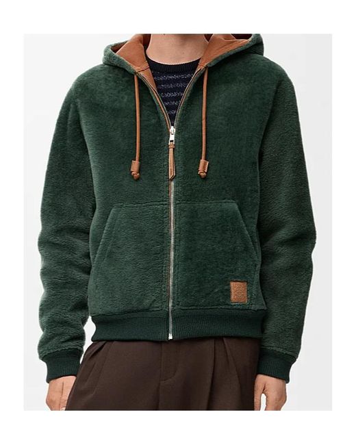 Loewe Green Zipped Hoodie for men