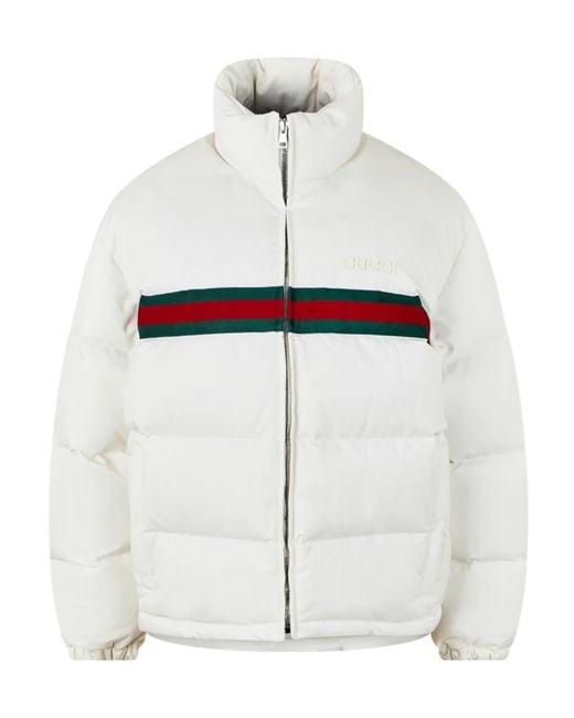 Gucci White Twill Bomber Jacket
