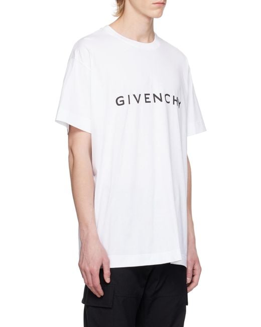Givenchy White Archetype Oversized T-Shirt for men