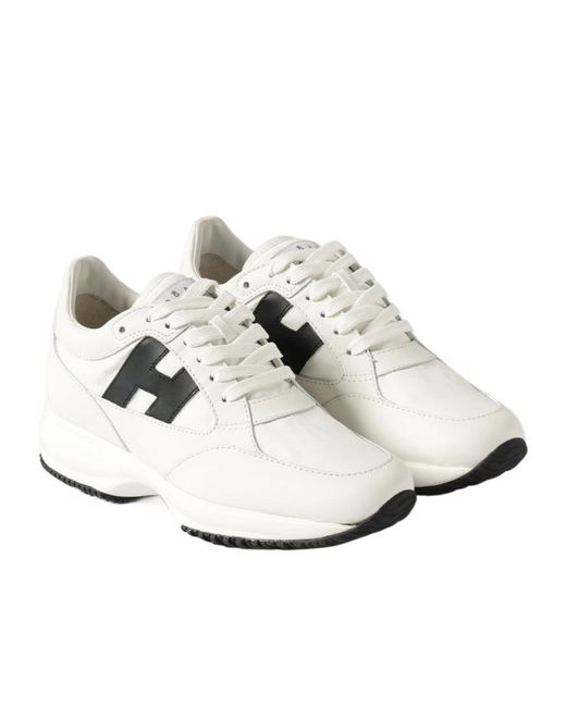 Hogan White Interactive Logo Sneakers