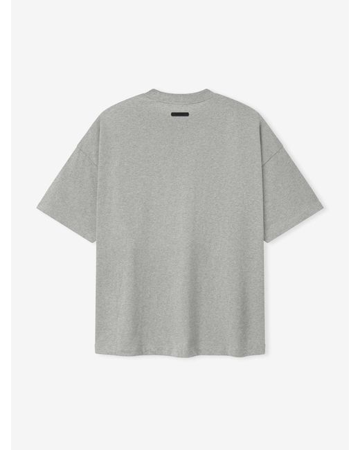 Fear Of God Gray Logo Printed Crewneck T-Shirt for men