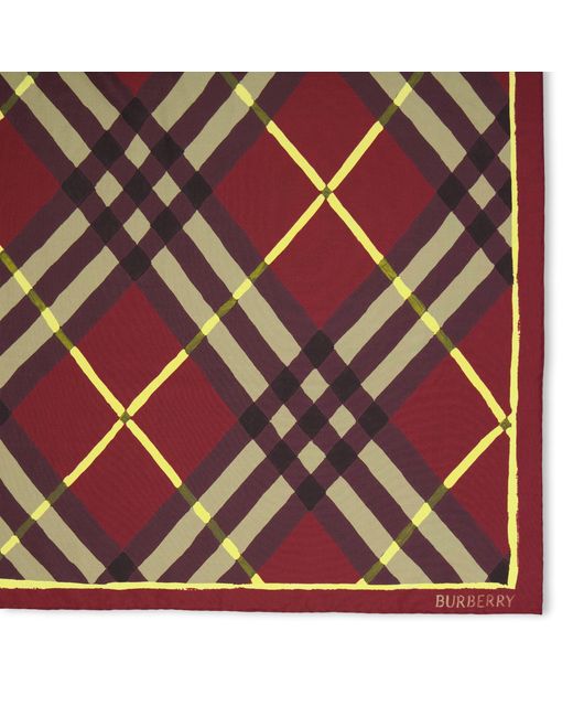 Burberry Pink Diamond-Shaped Silk Scarf