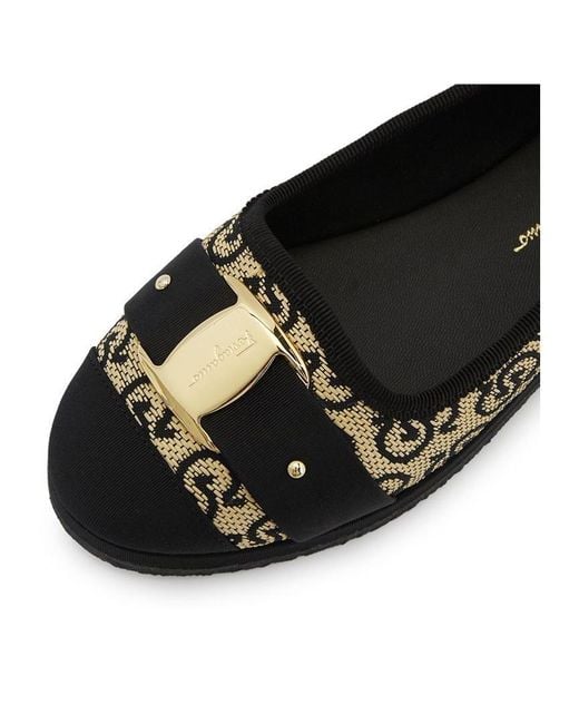 Ferragamo Black Kacy Flat Shoes