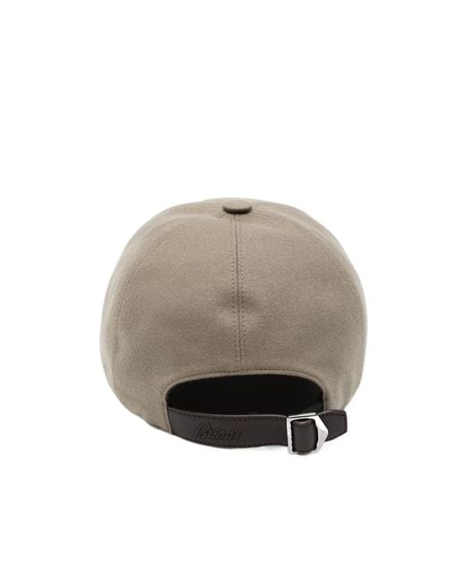 Brioni Gray Curved-Brim Hat for men