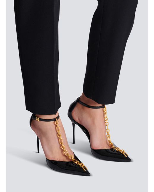 Balmain Black Heeled Shoes 'Sync'