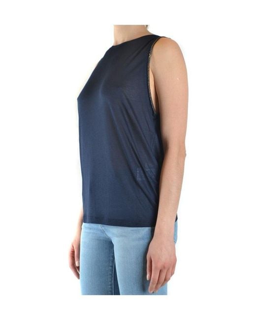 Dondup Blue Sleeveless T-Shirt