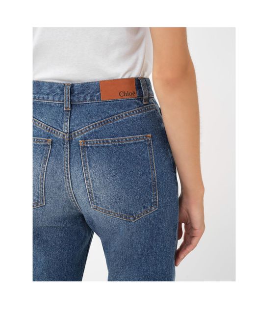 Chloé Blue Chloé Masaya Cropped Straight-Leg Jeans