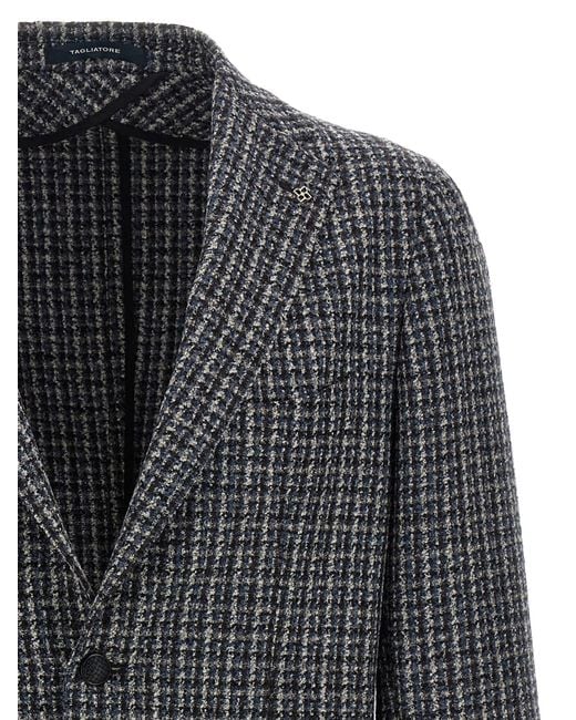 Tagliatore Gray Single-Breasted Tweed Blazer for men