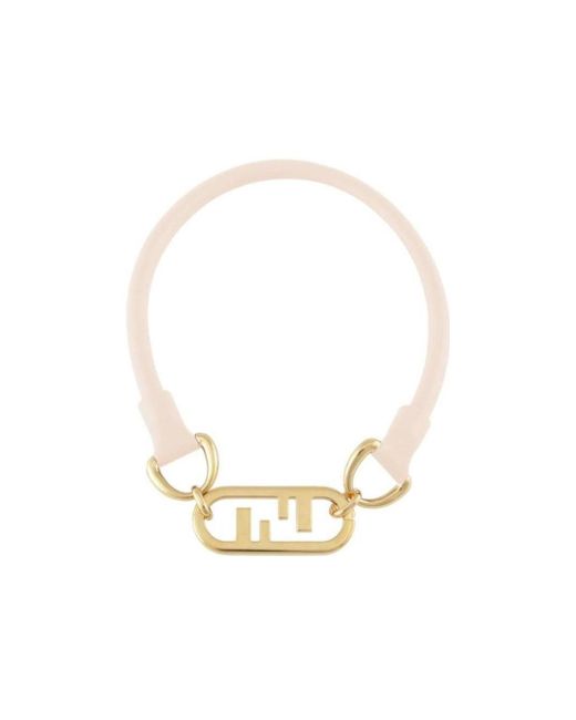 Fendi Metallic Logo Details Necklace