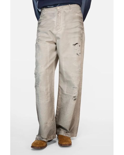 Acne Natural Mended Distressed Jeans for men