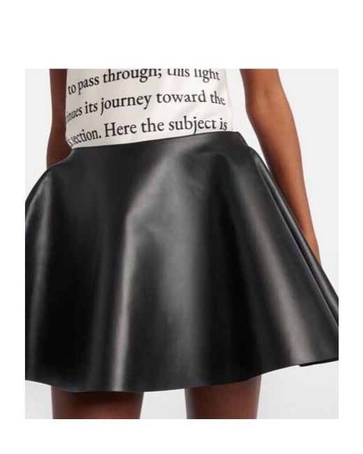 J.W. Anderson Black Solid-Color Leather Miniskirt