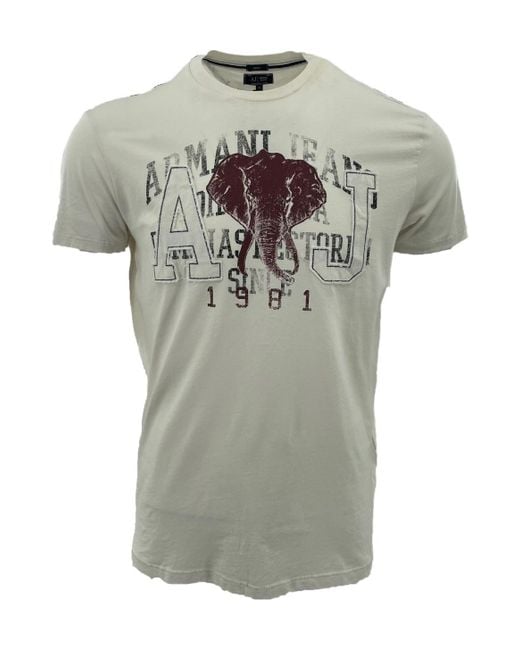 Armani Jeans Gray Item O-Neck Short-Sleeved T-Shirt for men