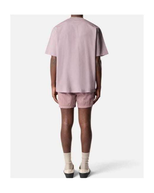 Stone Island Pink Logo Patch Drawstring Shorts for men