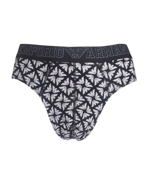 Emporio Armani Black Logo Printed Underwear for men