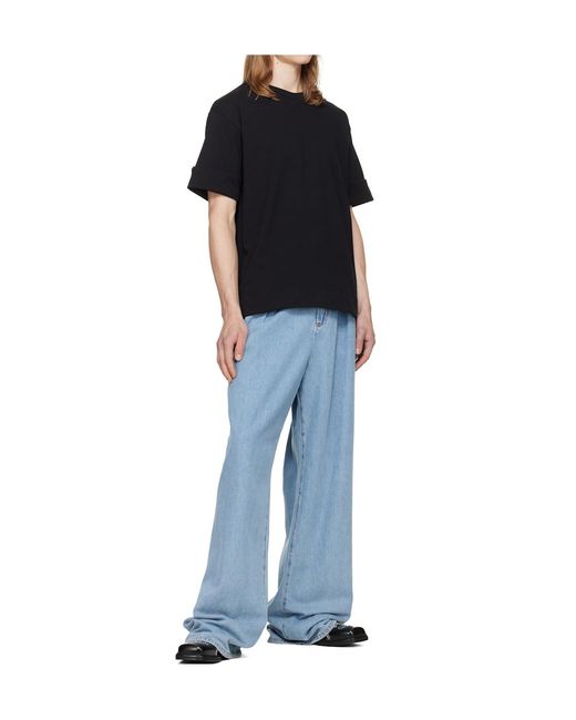 Simone Rocha Black Fitted Wired Turn-Up T-Shirt for men