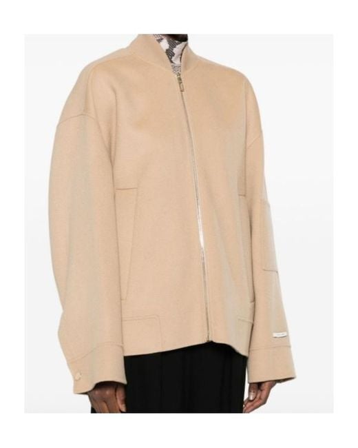Sportmax Natural Agora Belted Zip-Up Jacket
