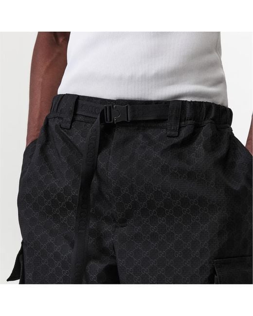 Gucci Black Logo Cargo Pants for men