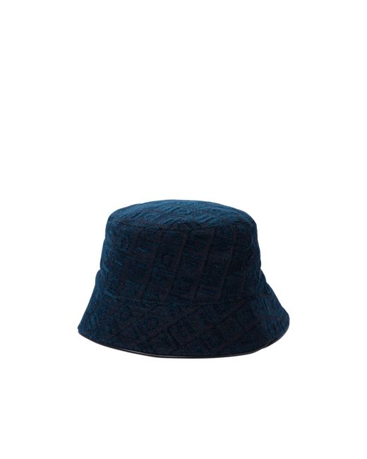 Ferragamo Blue Jacquard Fisherman's Hat