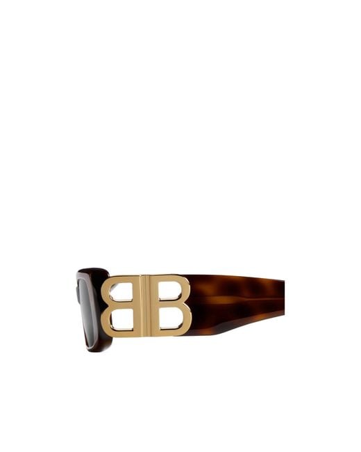 Balenciaga White Dynasty Rectangle Sunglasses