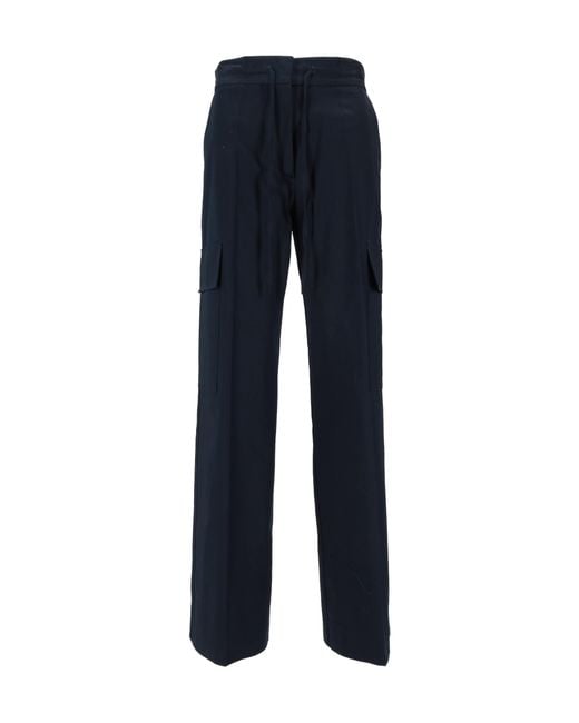 P.A.R.O.S.H. Blue Drawstring-Fastening Cargo Pants