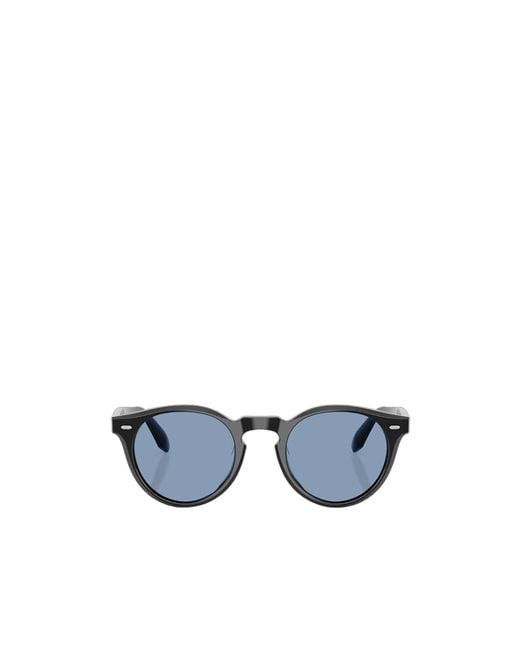 Oliver Peoples Blue Round Frame Sunglasses for men