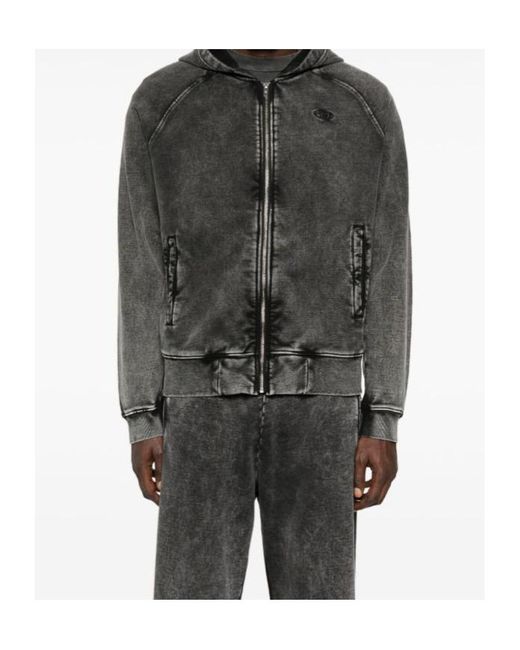 DIESEL Black Zippered Denim Jacket for men