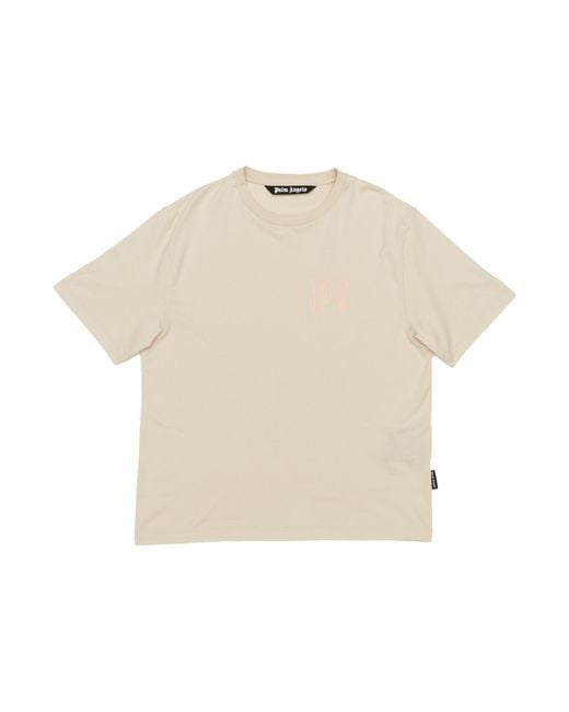 Palm Angels White Monogram Crewneck T-Shirt for men