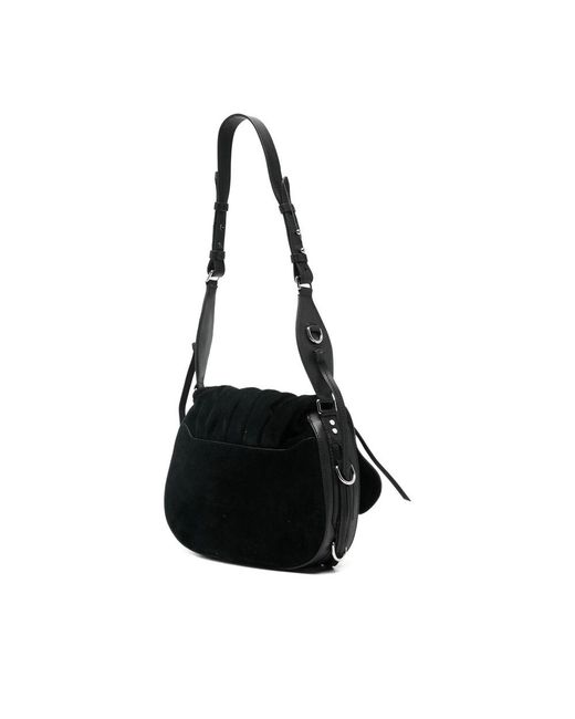 Isabel Marant Black Bolton Suede Shoulder Bag