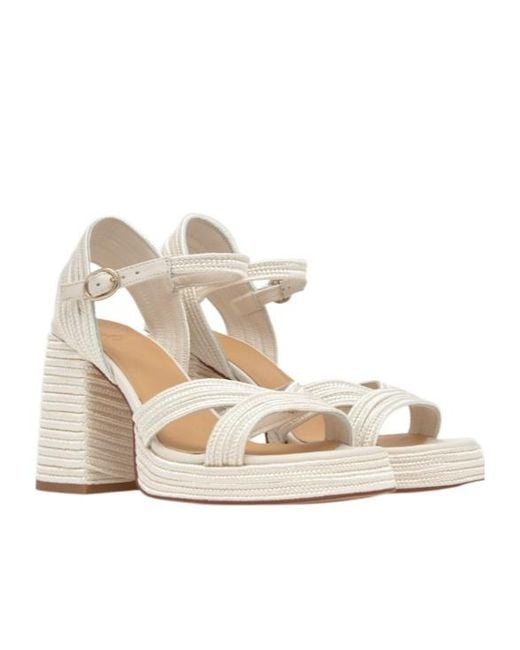 Castaner White Castañer Valle Interwoven Metallic Slingback Sandals