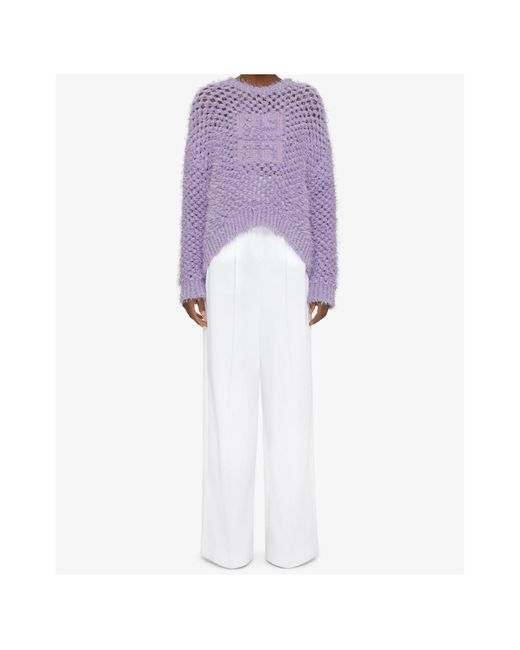 Givenchy Purple 4G Openwork Sweater