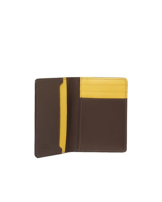 Fendi Brown Shadow Bi-Fold Card Holder for men