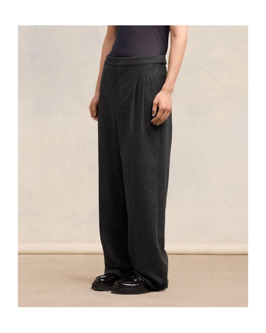AMI Black Ami Alexandre Mattiussi Wide-Leg Large Fit Trousers for men