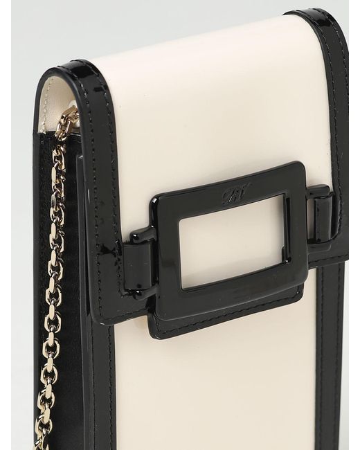 Roger Vivier Black Logo Details Shoulder Bag