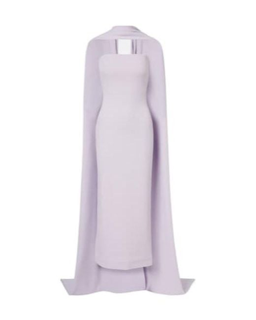 Solace London Purple Martine Scarf-Detail Cocktail Dress
