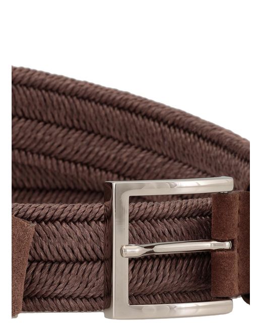 Orciani Brown Logo Belt for men