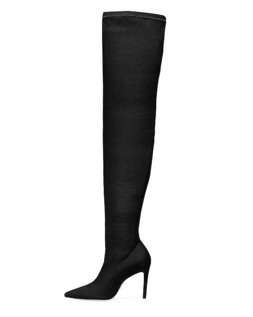Stuart Weitzman White Pointed-Toe Over-The-Knee Boots