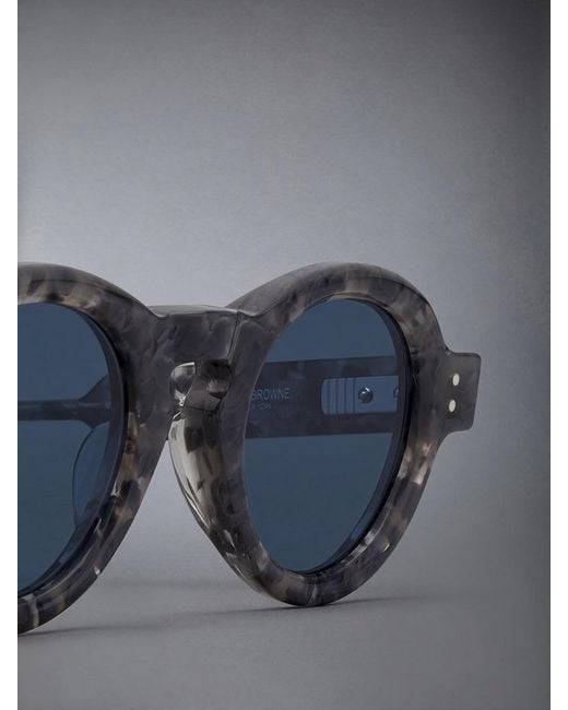 Thom Browne Blue Tortoiseshell Round-Frame Sunglasses for men