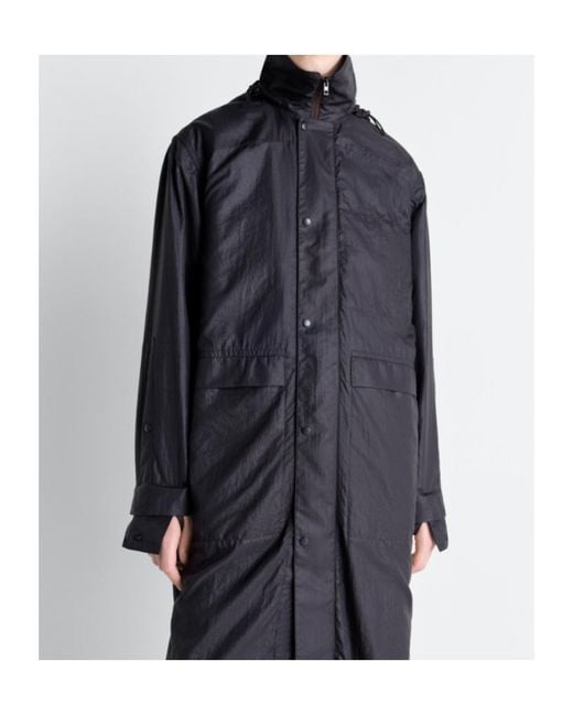Lemaire Blue Hooded Raincoat for men