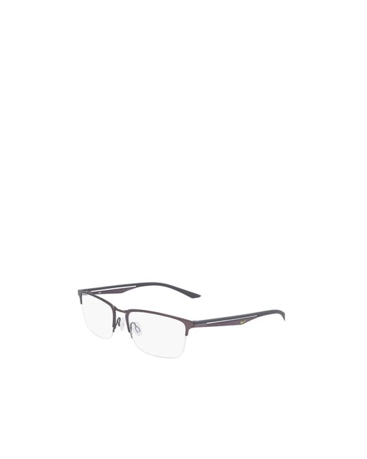 Nike White Rectangular Frame Glasses for men